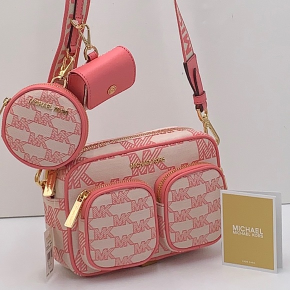 MICHAEL MICHAEL KORS JET SET CROSSBODY BAG TECH ATTACHED HANDBAG PURSE 
Tea Rose - Picture 3 of 16